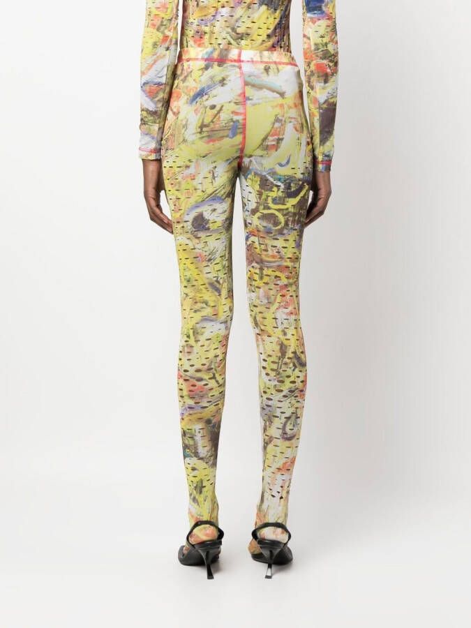 Diesel Legging met abstracte print Geel