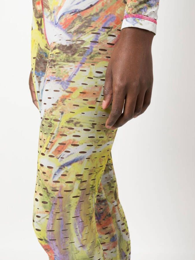 Diesel Legging met abstracte print Geel