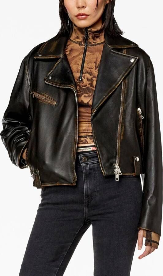 Diesel Leren jack Zwart