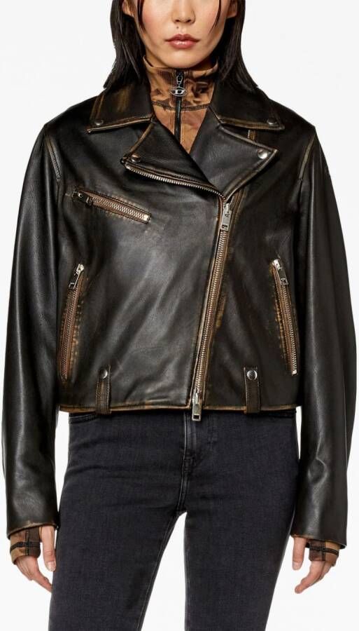 Diesel Leren jack Zwart