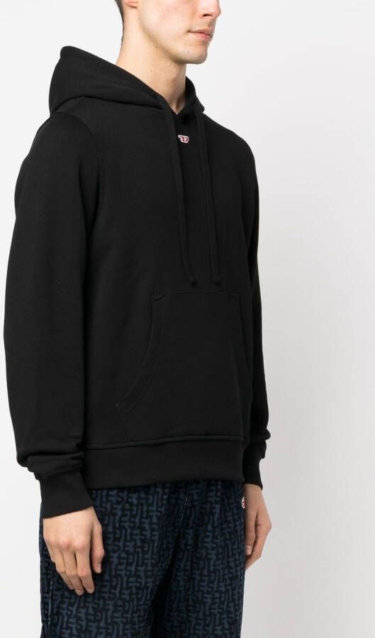 Diesel S-Ginn-Hood-D hoodie met logo-applicatie Zwart