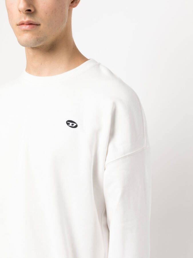 Diesel S-Rob-Doval-PJ katoenen sweater Wit