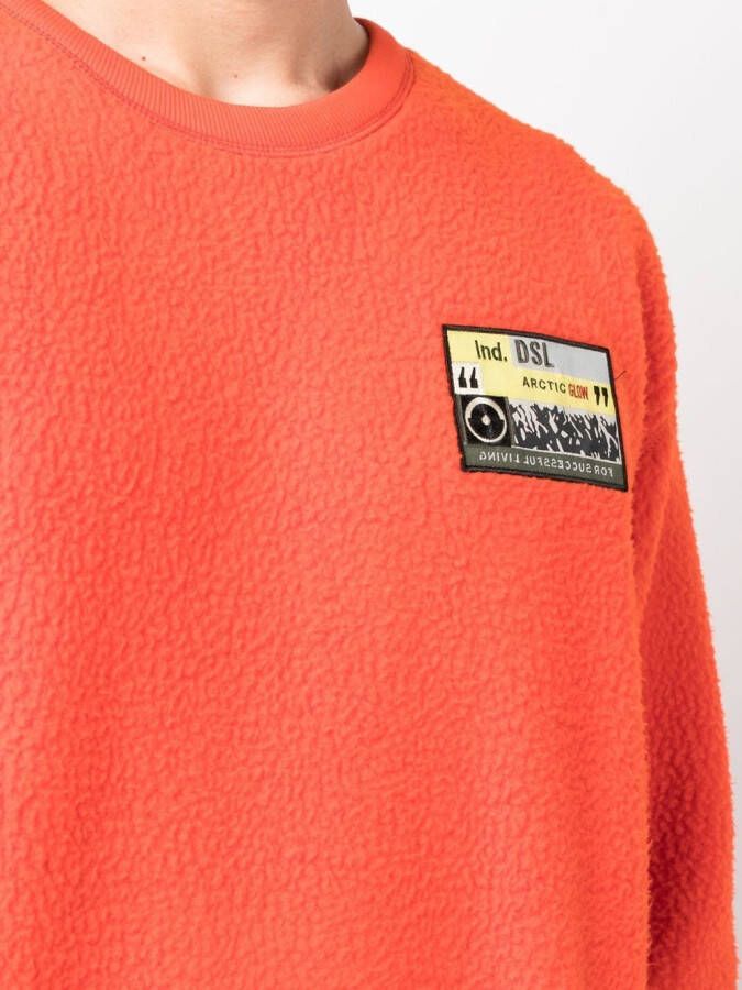 Diesel Sweater met logopatch Rood