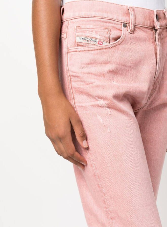 Diesel Jeans met logopatch Roze