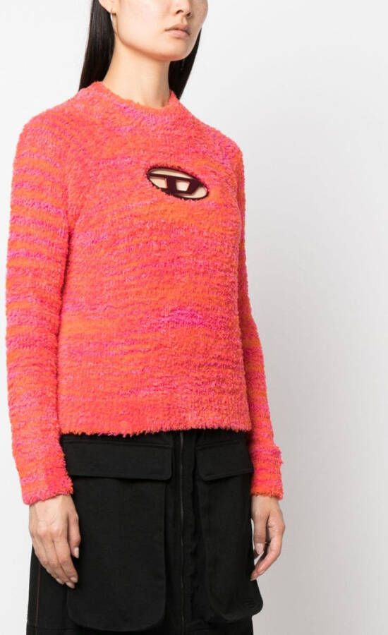 Diesel M-Kyra trui met logoplakkaat Roze