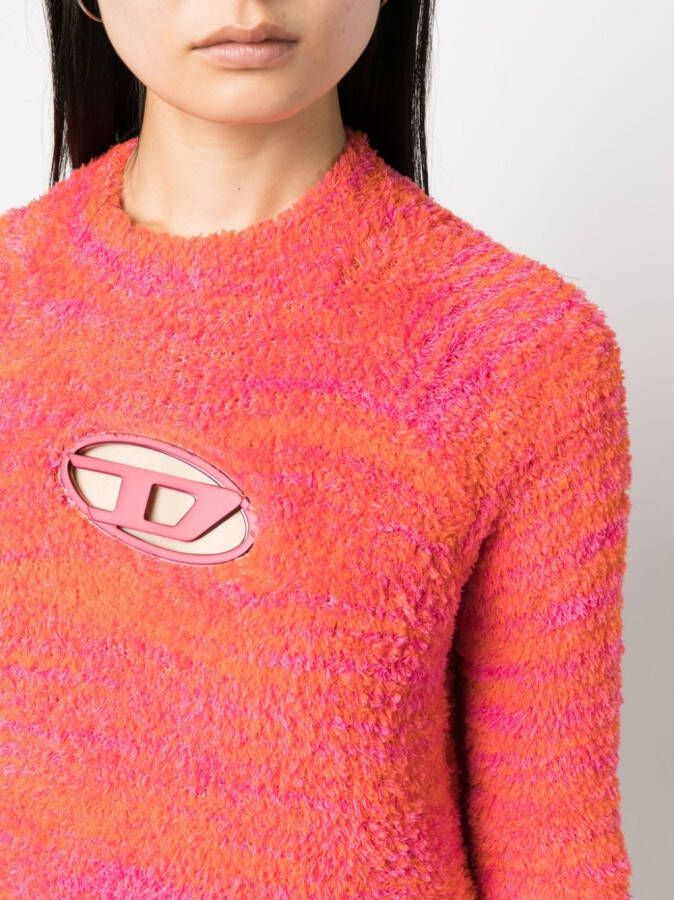 Diesel M-Kyra trui met logoplakkaat Roze