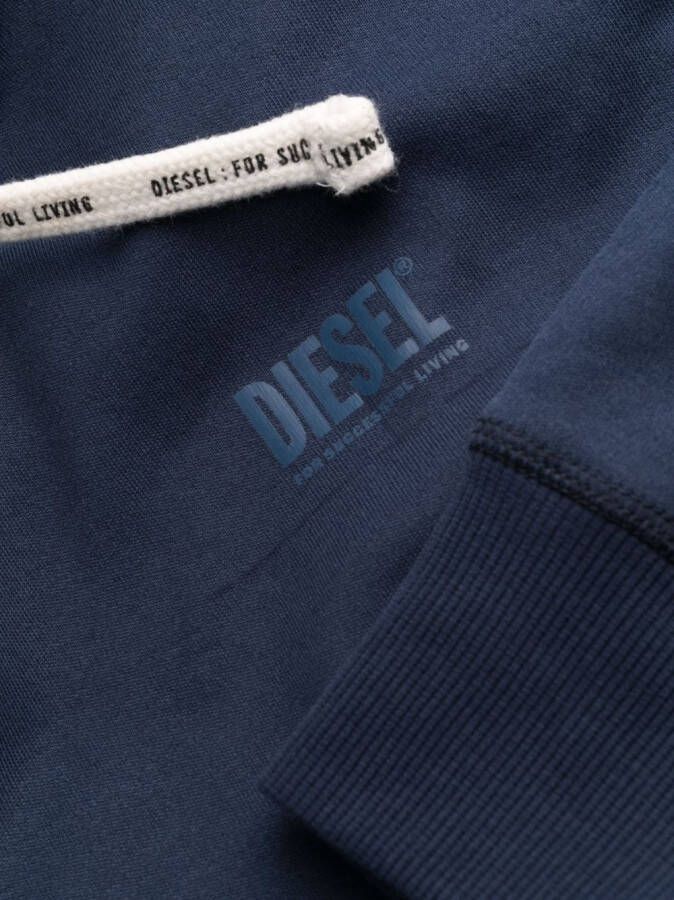 Diesel Pyjama met logoprint Blauw