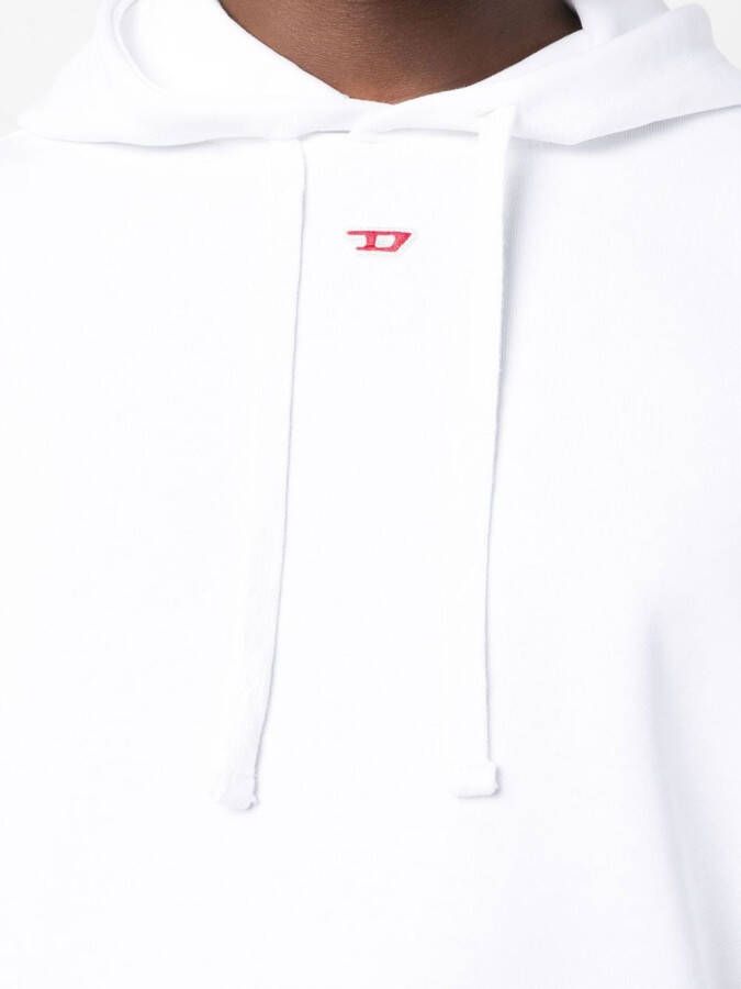 Diesel S-Ginn-Hood-D hoodie met logoplakkaat Wit
