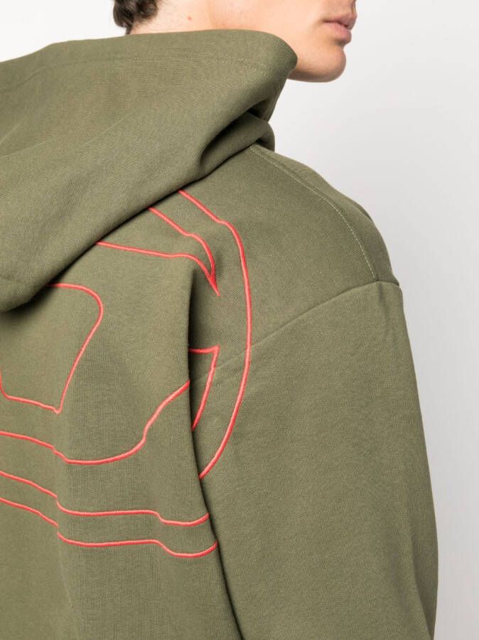 Diesel Macs hoodie met geborduurd logo Groen
