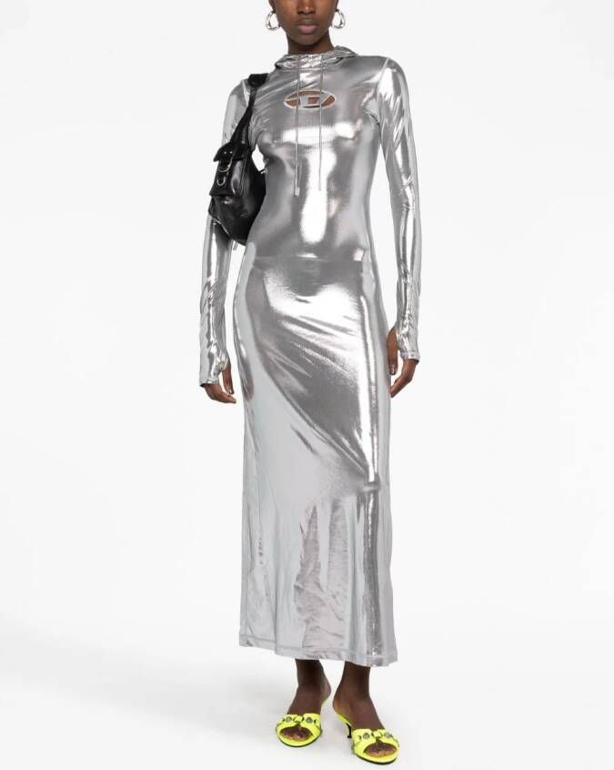 Diesel D-Mathilde L1 maxi-jurk met metallic-effect Grijs