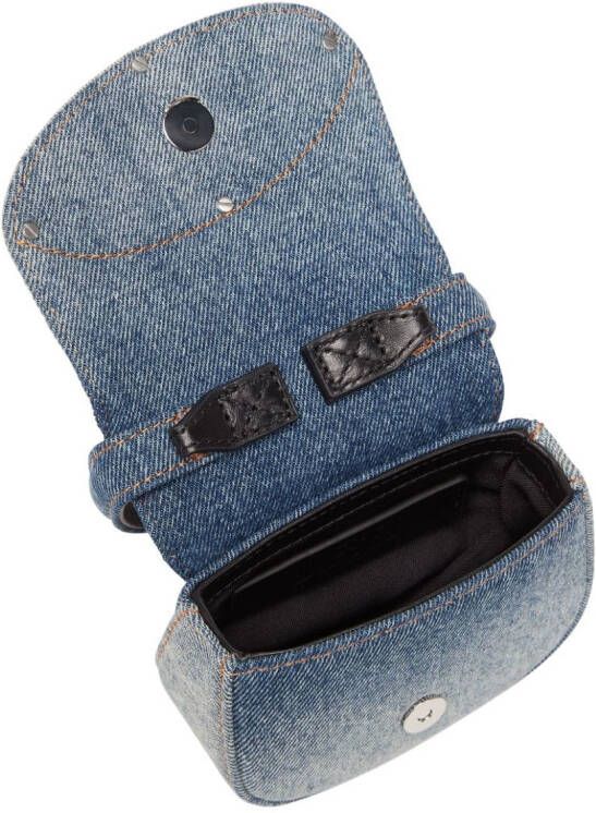 Diesel 1DR XS leren crossbodytas Blauw