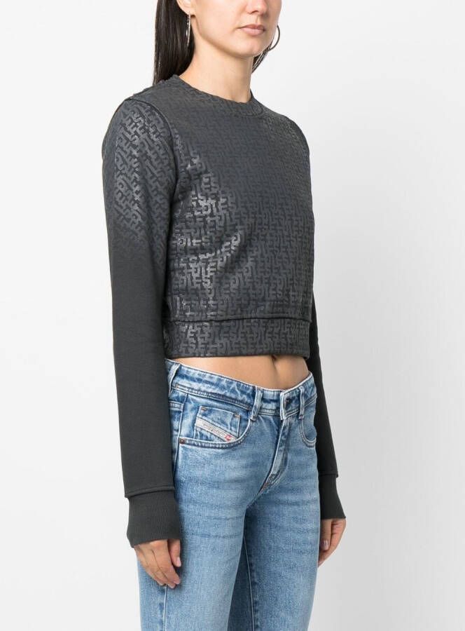 Diesel Sweater met monogramprint Zwart