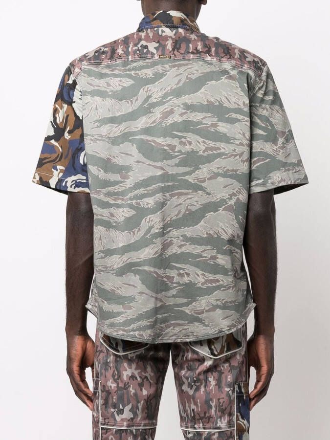 Diesel Overhemd met camouflageprint Groen