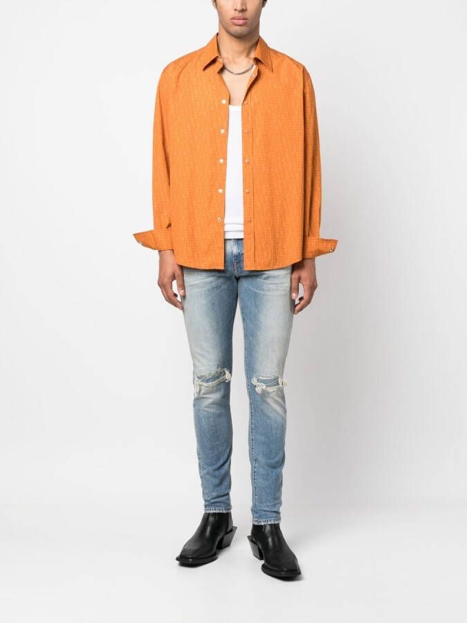 Diesel Overhemd met drukknoopsluiting Oranje