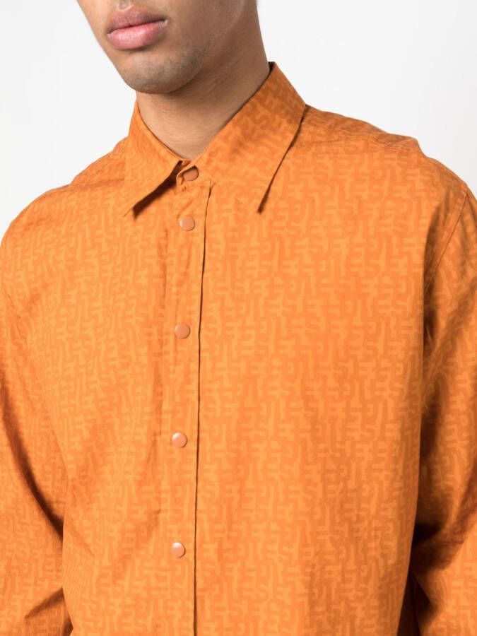 Diesel Overhemd met drukknoopsluiting Oranje
