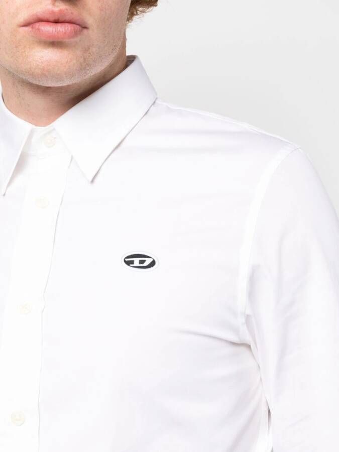 Diesel S-Benny-A overhemd met logopatch Wit