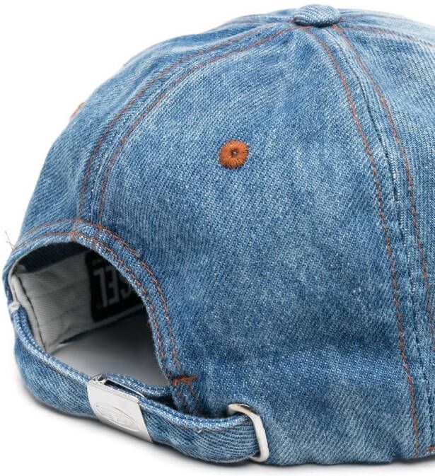 Diesel C-Lib-2 denim pet met geborduurd logo Blauw