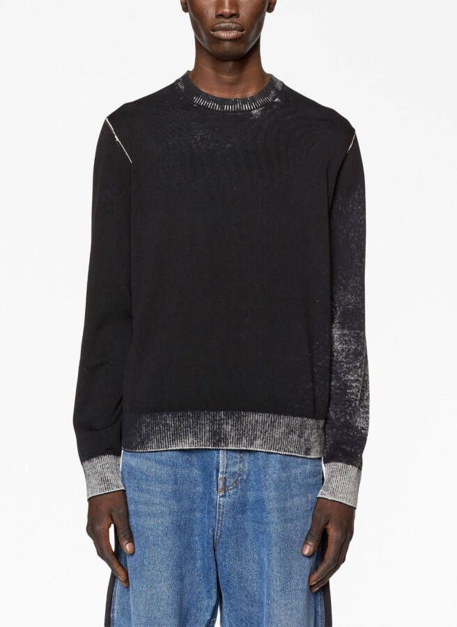 Diesel K-Larence-B katoenen trui met print Zwart