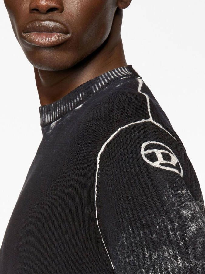 Diesel K-Larence-B katoenen trui met print Zwart