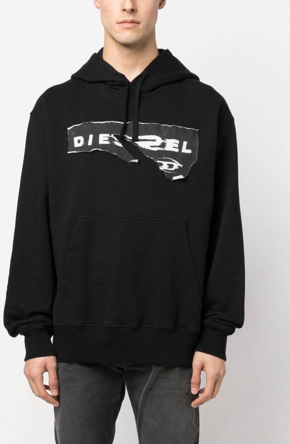 Diesel Hoodie met logoprint Zwart