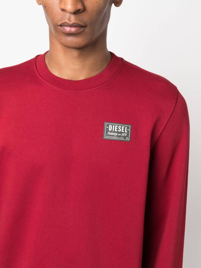 Diesel S-Ginn-Sp sweater met logopatch Rood