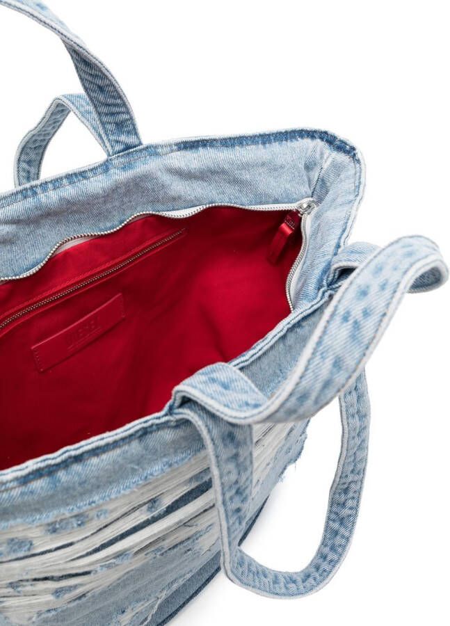 Diesel Shopper met ripdetail Blauw