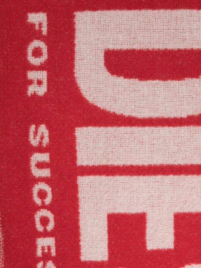 Diesel S-Bisc-New sjaal met intarsia logo Rood