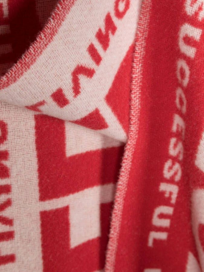 Diesel S-Bisc-New sjaal met intarsia logo Rood