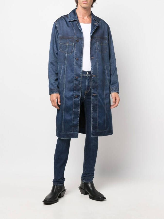 Diesel Skinny jeans met logopatch Blauw