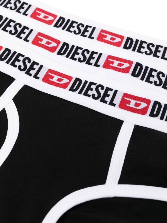 Diesel Drie Ufpn-Oxy slips met logoband Zwart