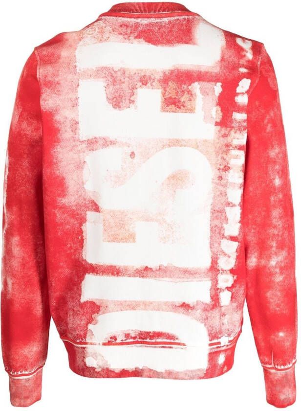 Diesel S-Giny katoenen sweater met logoprint Wit