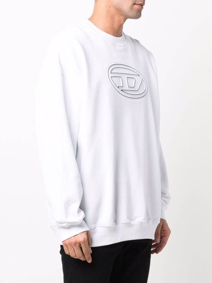 Diesel S-Mart-Bigoval katoenen sweater Wit