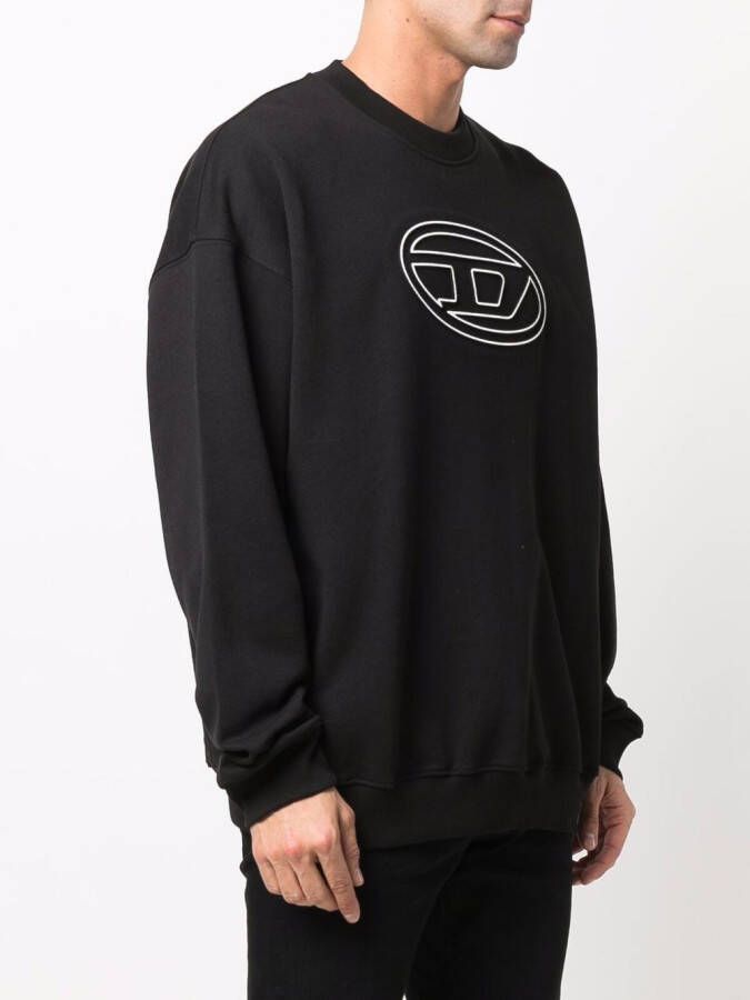 Diesel S-Mart-Bigoval katoenen sweater Zwart