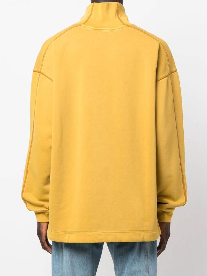 Diesel Sweater met opstaande kraag Geel