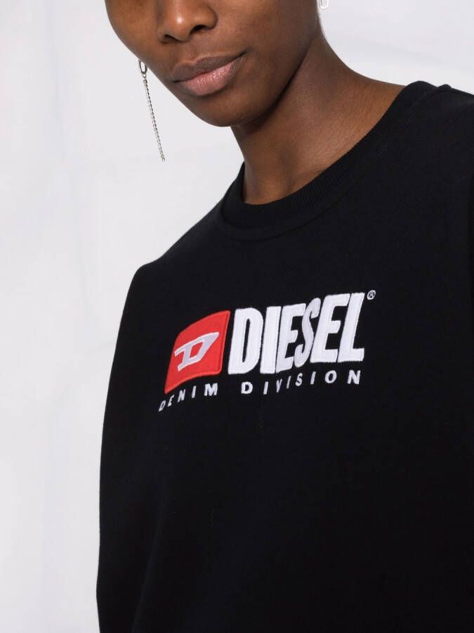 Diesel Sweaterjurk met geborduurd logo Zwart