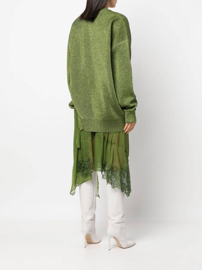 Diesel Sweaterjurk met ronde hals Groen