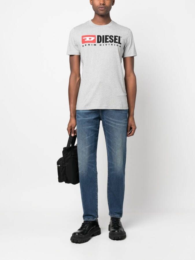 Diesel T-Diegor-Div T-shirt met geborduurd logo Grijs