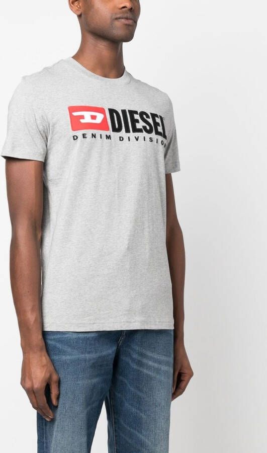 Diesel T-Diegor-Div T-shirt met geborduurd logo Grijs