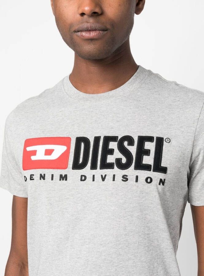 Diesel T-Diegor-Div T-shirt met geborduurd logo Grijs