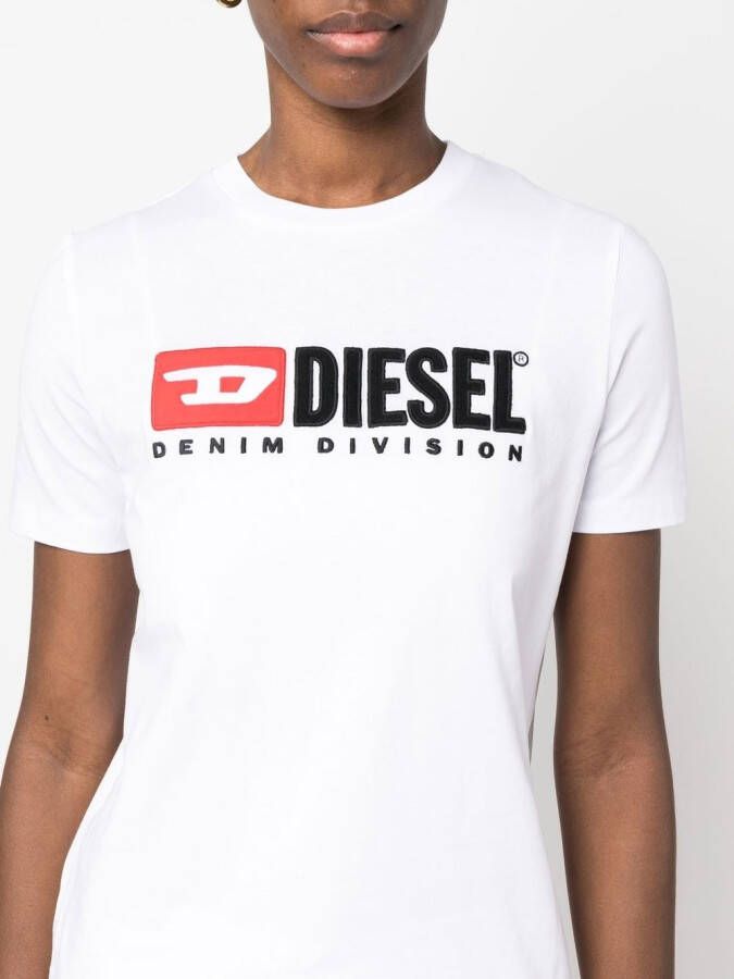 Diesel T-Reg-Div katoenen T-shirt Wit
