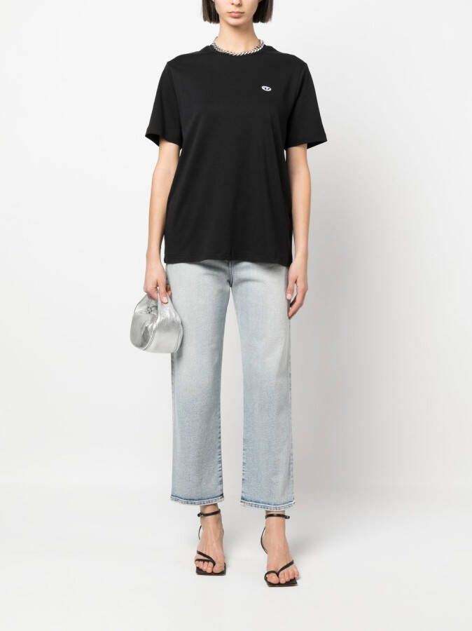 Diesel T-shirt met geborduurd logo Zwart