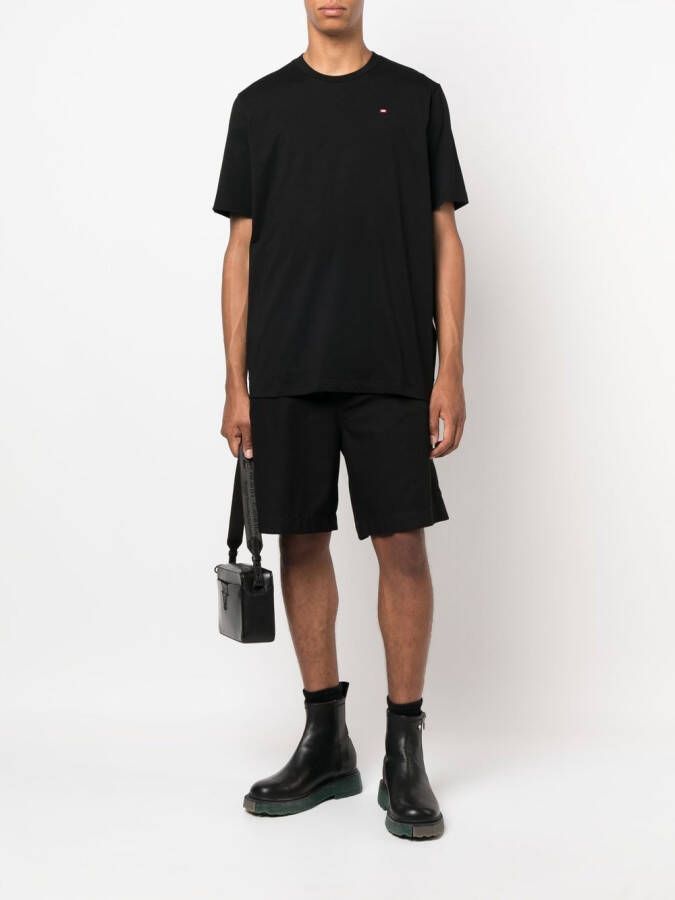 Diesel T-Just-Microdiv katoenen T-shirt met geborduurd logo Zwart