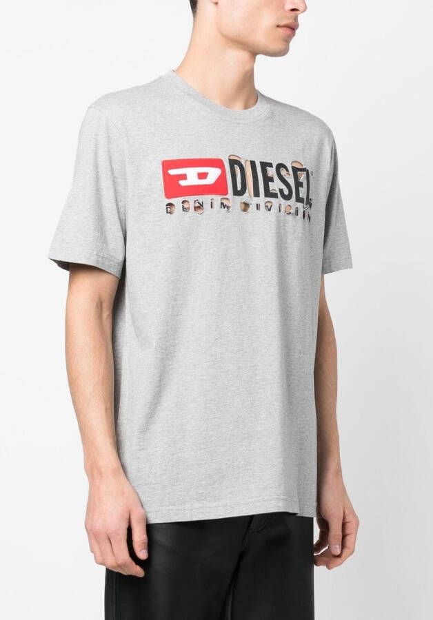 Diesel T-Just-Divstroyed katoenen T-shirt Grijs