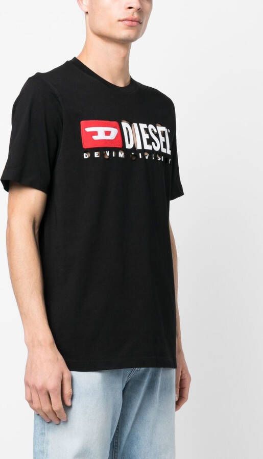 Diesel T-Just-Divstroyed katoenen T-shirt Zwart