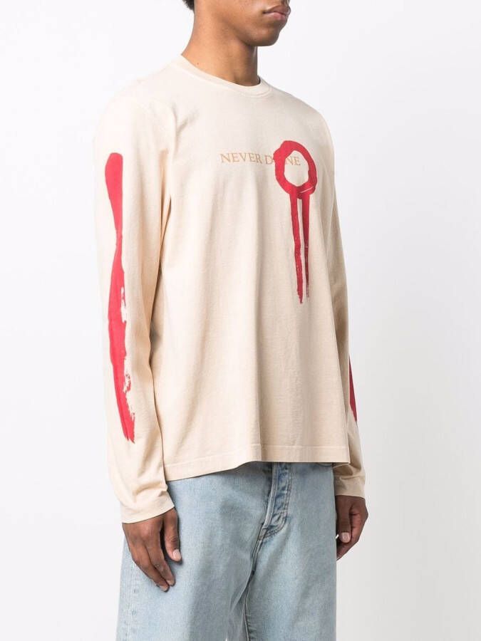 Diesel T-shirt met print Beige