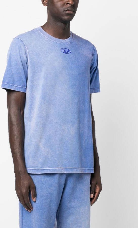 Diesel T-shirt met tie-dye print Blauw