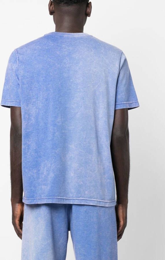 Diesel T-shirt met tie-dye print Blauw