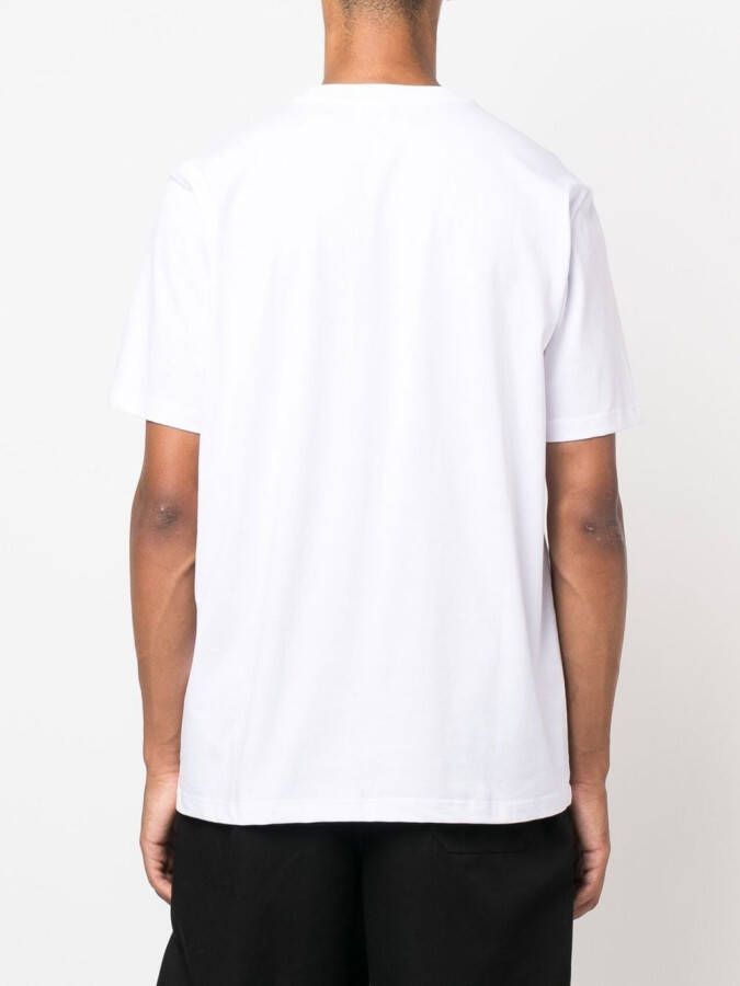 Diesel T-Just-Microdiv katoenen T-shirt met geborduurd logo Wit