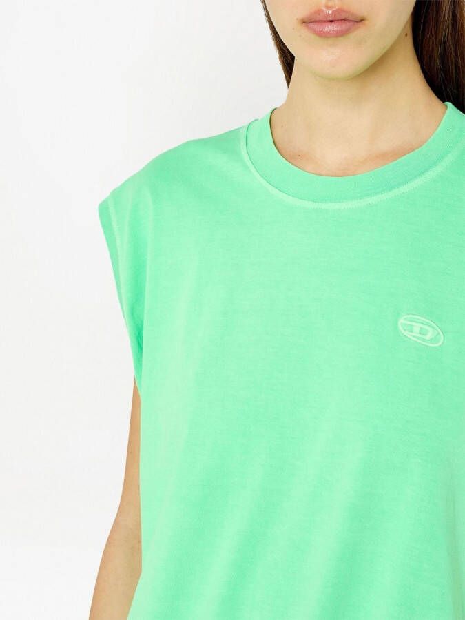 Diesel T-shirtjurk met gedrapeerde afwerking Groen
