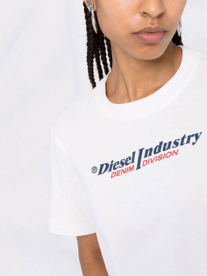Diesel T-shirtjurk met logoprint Wit